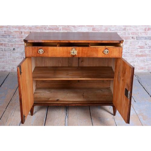 Brown Empire Cabinet in Oak, Spruce, Mahogany Veneer and Brass, Austria, 1810s For Sale - Image 8 of 17