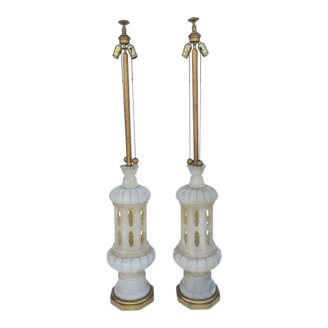 1960s Marble Lamps Made in Italy - a Pair For Sale