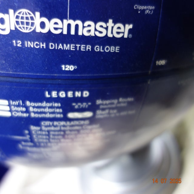 1990s Replogle Globe Art Deco Base, Deep Blue For Sale - Image 12 of 14