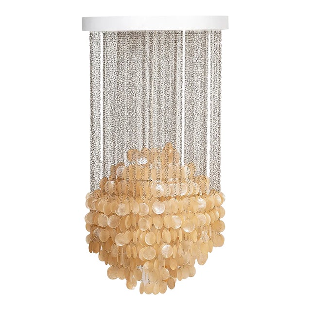 Late 20th Century Capiz Shell Chandelier in the Style of Verner Panton For Sale