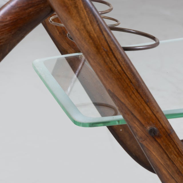 Vintage Wood and Glass Trolley, 1940 For Sale - Image 9 of 14