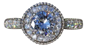 The Beulah Village: Ladies 18K White Gold Engagement Ring set with 0.88 CT Diamond