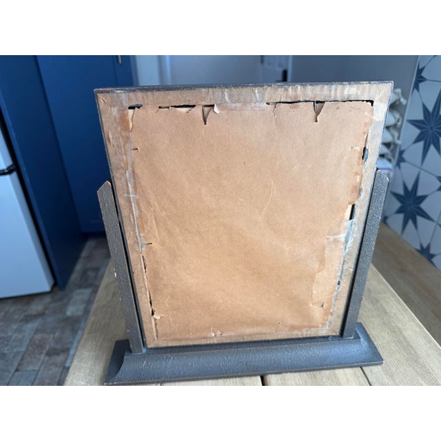 Bronze 1930s Art Deco Faux Bronze Wood Swing Frame Vintage 1920s Flapper Photo Portrait For Sale - Image 8 of 8