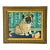 1970s Puppy Dog Portrait in Gold Frame For Sale