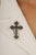Royal Victorian Style Emerald & Diamond Cross Brooch Pendant in 925 Sterling Silver For Sale - Image 11 of 14