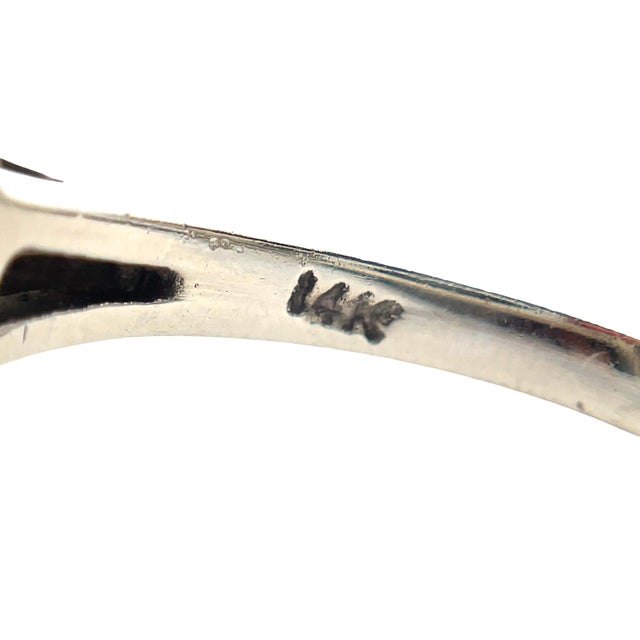 Vintage 14k Gold Diamond Carved Circle Milgrain Ring, Size 6 For Sale - Image 9 of 9