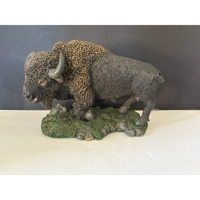 Textile Vintage Male Bison Tabletop Animal Sculpture For Sale - Image 7 of 9