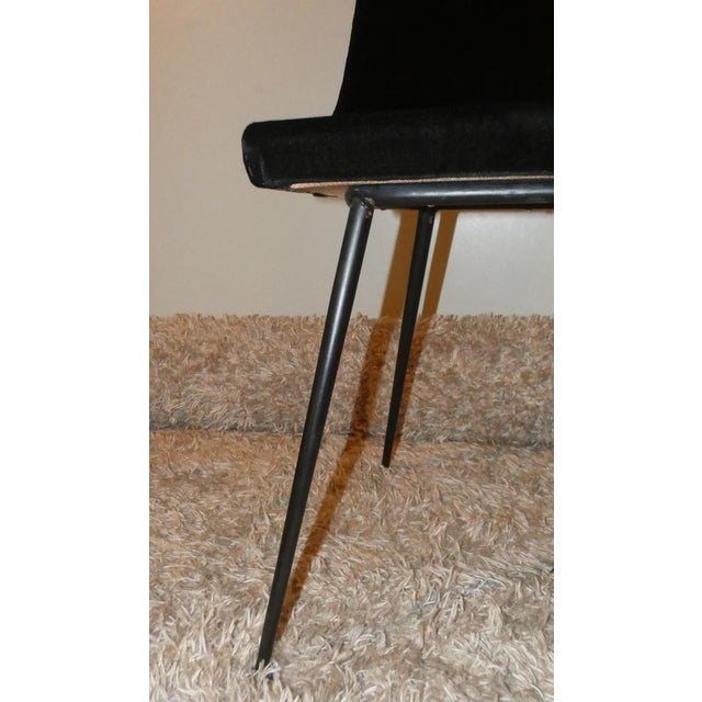 Black Velvet Dining Chairs, Italy, 1960s, Set of 4 For Sale - Image 11 of 16