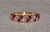 Gold The Mauk: Ladies 14K Yellow Gold Ruby and Diamond Band For Sale - Image 8 of 10