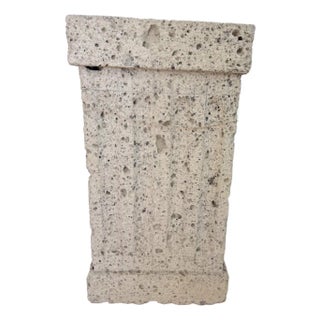 Vintage Weathered Cast Concrete Architectural Pedestal For Sale