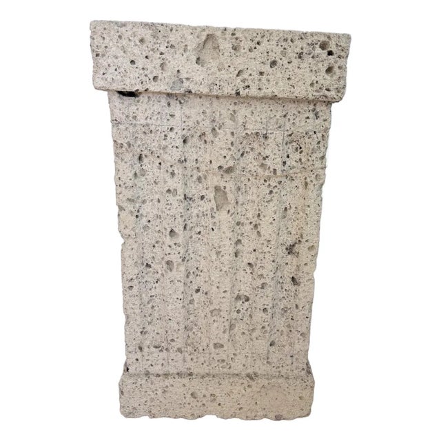 Vintage Weathered Cast Concrete Architectural Pedestal For Sale
