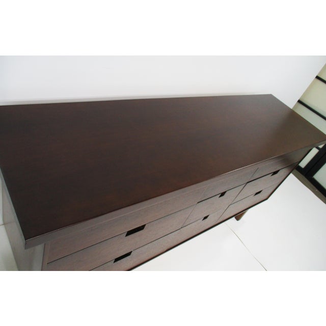 Mid 20th Century Nakashima Styled Mid Century Walnut Nine Drawer Dresser For Sale - Image 10 of 12