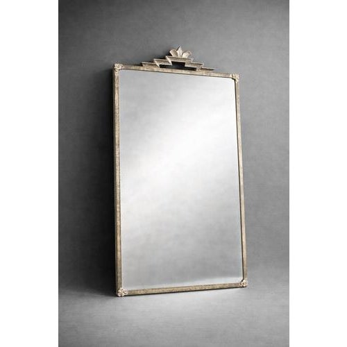 Swedish Modern Art Deco Pewter Mirror with Stylized Crest, 1930s For Sale - Image 6 of 9