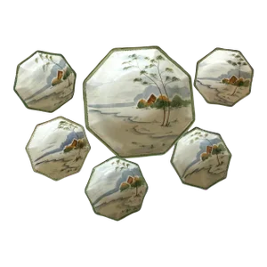 Antique Te Oh Nippon China Hand Painted Bowl Set- 6 Pieces