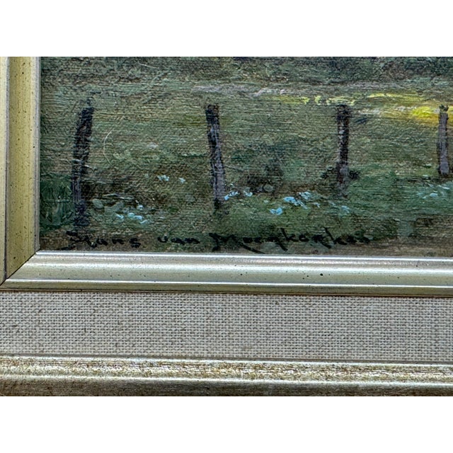 Hans Van Moerkerken (1950-Present) Dutch Spring landscape painting Oil on canvas 9 x 12 unframed, 14.5 x 17.5 frame