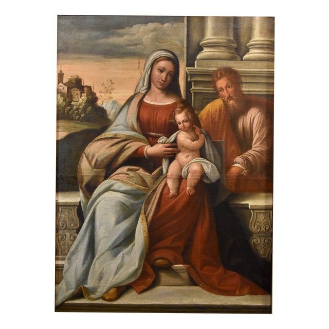 Benvenuto Tisi / Il Garofalo, Holy Family, 1500s-1600s, Oil on Canvas For Sale