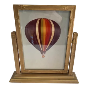Early 1900's Art Deco Gold Swinging Picture Frame on Stand