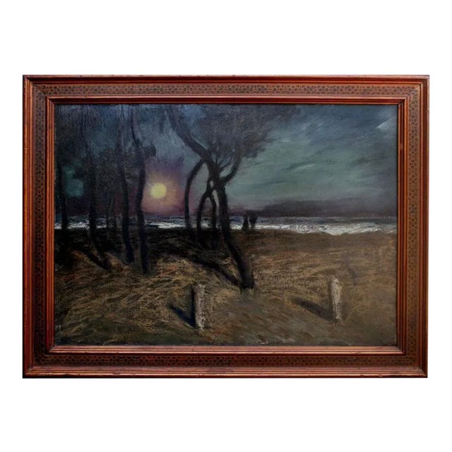 "Pacific Grove Moonlight" Landscape Oil Painting For Sale