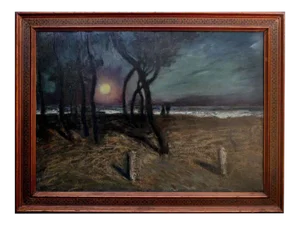"Pacific Grove Moonlight" Landscape Oil Painting