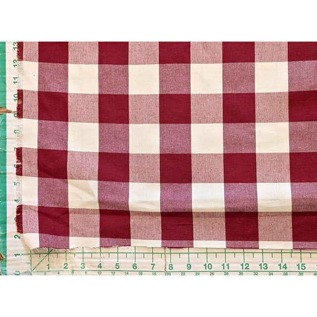 Textile Ralph Lauren "Buffalo" Radish Cotton Check Fabric- 5 Yards For Sale - Image 7 of 7
