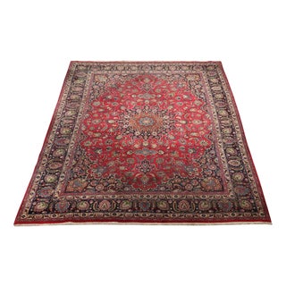 Mashhad Rug in Cotton and Wool For Sale