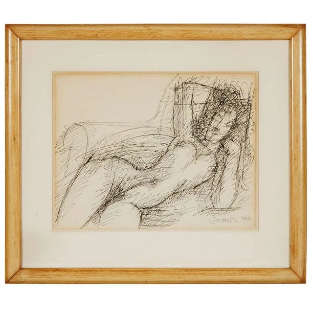 Beige Nu Alangui Drawing by Marcel Gromaire, 1944 For Sale - Image 8 of 8