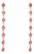 VRJewels Modern Long Linear Drop Earrings With Pear Ruby Accents- A Pair For Sale