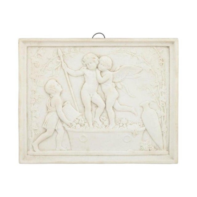 Bing & Grøndahl biscuit relief after Thorvaldsen, wall relief. Rectangular wall relief in white biscuit porcelain...