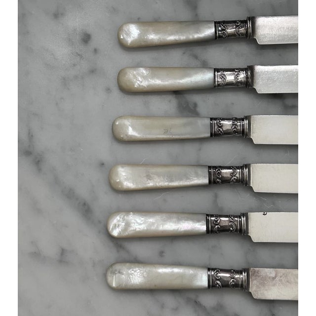Metal Early 20th Century Set of 6 Sterling Silver Knives With Mother-of-Pearl Handles by Landers, Frary & Clark For Sale - Image 7 of 12