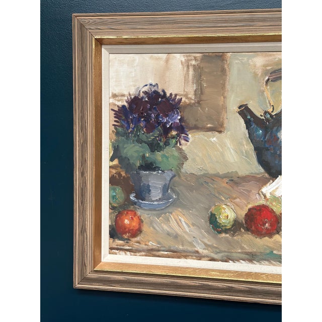 Karl Gustav Strandberg, Still Life with Kettle, 1960s, Oil Painting on Canvas, Framed For Sale - Image 7 of 18