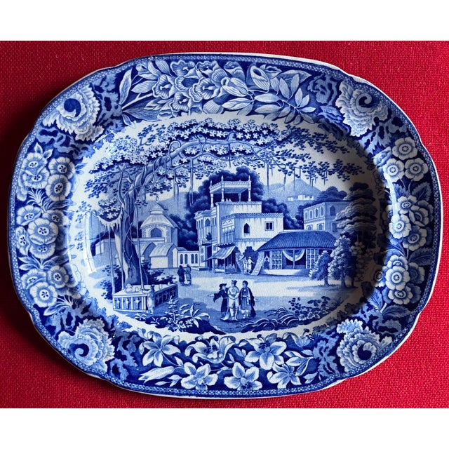 Blue Antique Early 19th Century Riley's China Blue & White Transferware Small Platter in the Chinoiserie Taste, Circa 1820 For Sale - Image 8 of 8
