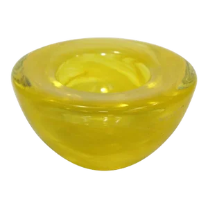 1990s Kosta Boda Yellow Crystal Candle Holder by Anna Ehrner