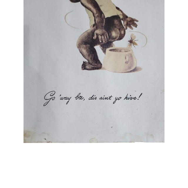 Rare piece of americana advertising, original print for 1933 Honey Butter advertisement by Al Barbelle, in vvery good...