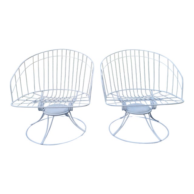 Vintage 1960s Homecrest Barrel Swivel Rock Chairs, Attributed - Set of 2 For Sale