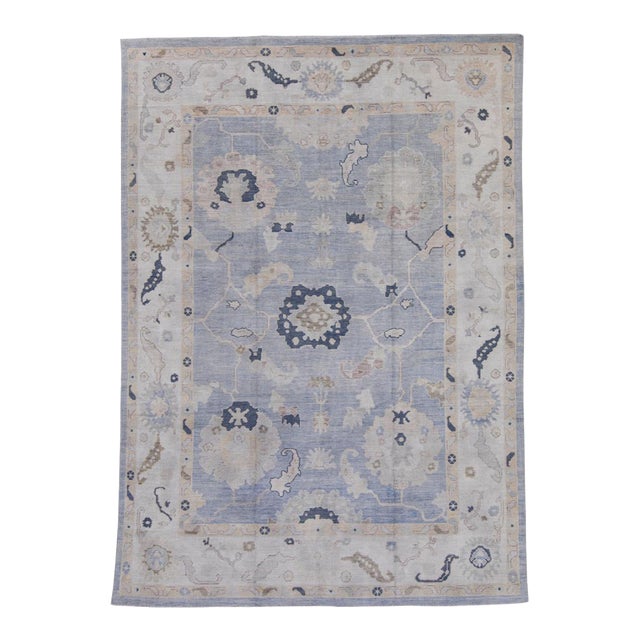 Turkish Oushak Rug 9' x 12'7" For Sale