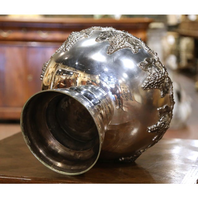 Vintage French Silver-Plated Grape Motif Champagne Cooler and Punch Bowl For Sale - Image 10 of 10