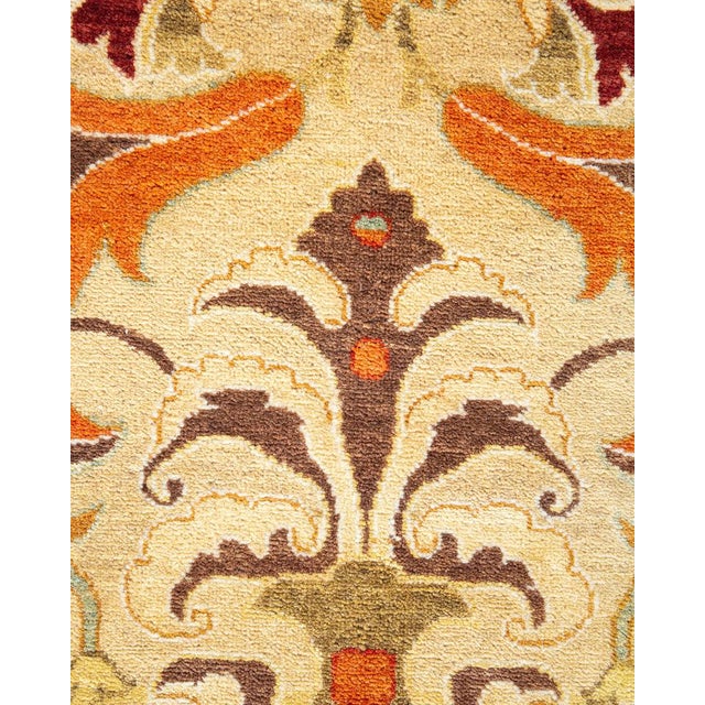 Traditional Mogul Collection Hand-Knotted Area Rug - Yellow 8' 1" x 10' 8" For Sale - Image 3 of 9