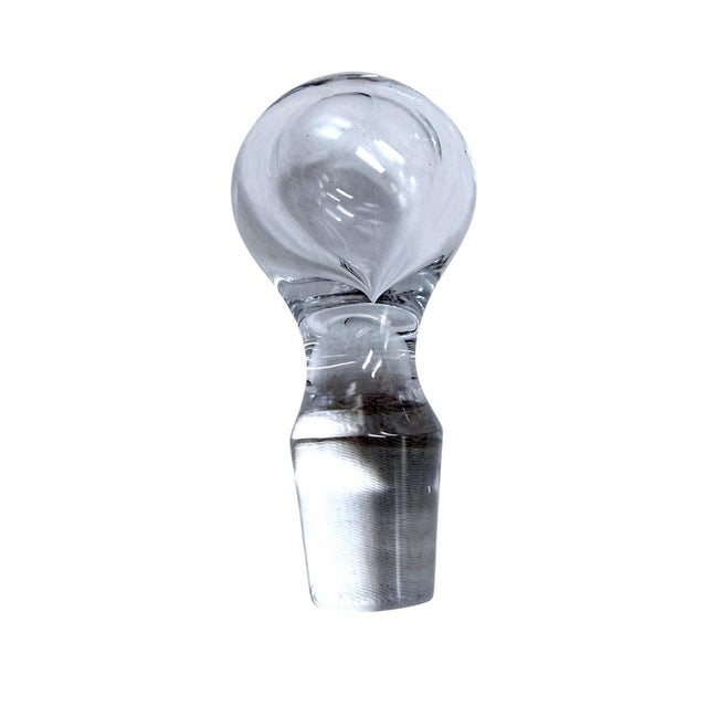 Glass Late 20th Century Val St Lambert Crystal Decanter With Stopper Elegant Handcrafted Clear Glass For Sale - Image 7 of 10