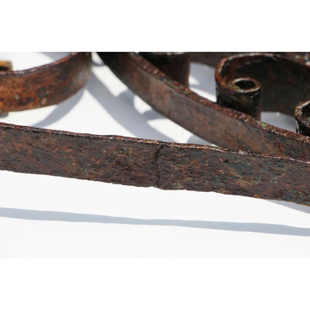 18th Century Baroque Heart Handcrafted Wrought Iron Ornament With Gold Leaf For Sale - Image 9 of 10