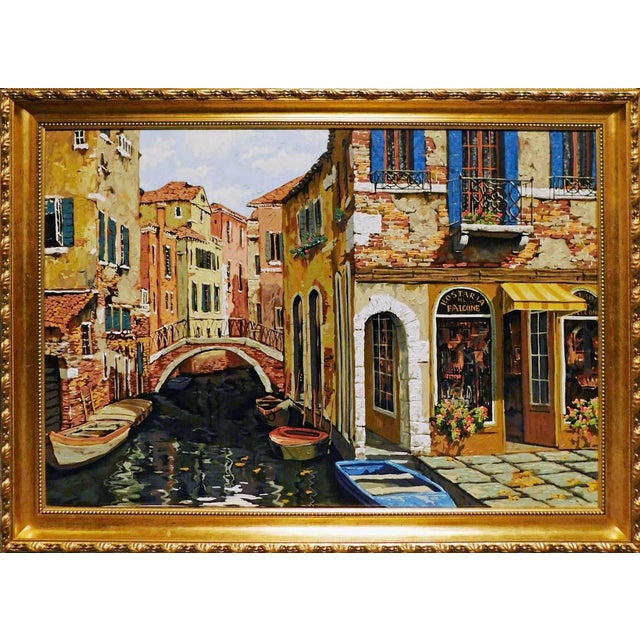 1990s Viktor Shvaiko "Autumn in Venice" on Canvas Framed Hand Signed Make an Offer#179 For Sale - Image 5 of 9