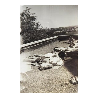Mid 20th Century Vernacular Snapshot Photograph Sunbathing on the Roof For Sale