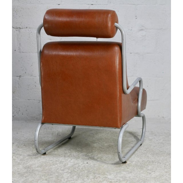 Space Age Armchair in Tubular Metal and Imitation Leather, 1960s For Sale - Image 11 of 16