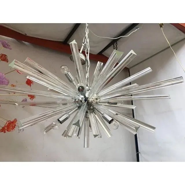Impressive sputnik murano glass Chandelier Chandelier Sputnik Murano Glass Rare Oval Sputnik Murano Glass With Triedro...