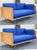 1970s Milo Baughman for Thayer Coggin Burlwood and Blue Chrome Floating Case Study Sofas -A Pair For Sale - Image 12 of 12