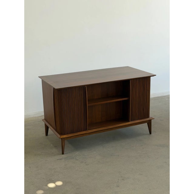 Wood Vintage Lane First Edition Desk With Tambour Doors For Sale - Image 7 of 15