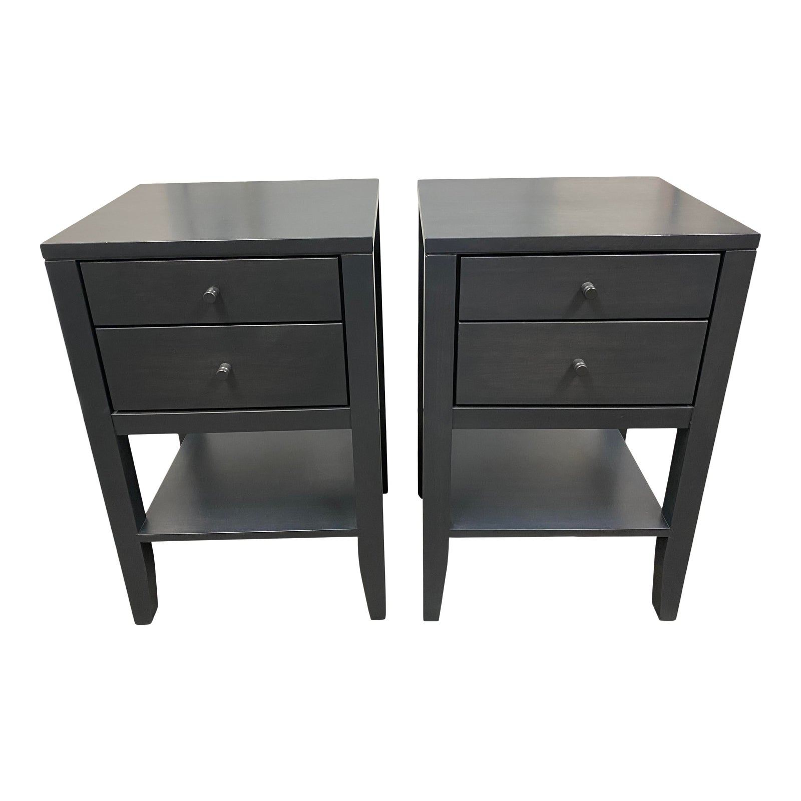 Wood Castle Furniture Maple Charcoal Finish Side Tables , a Pair Chairish