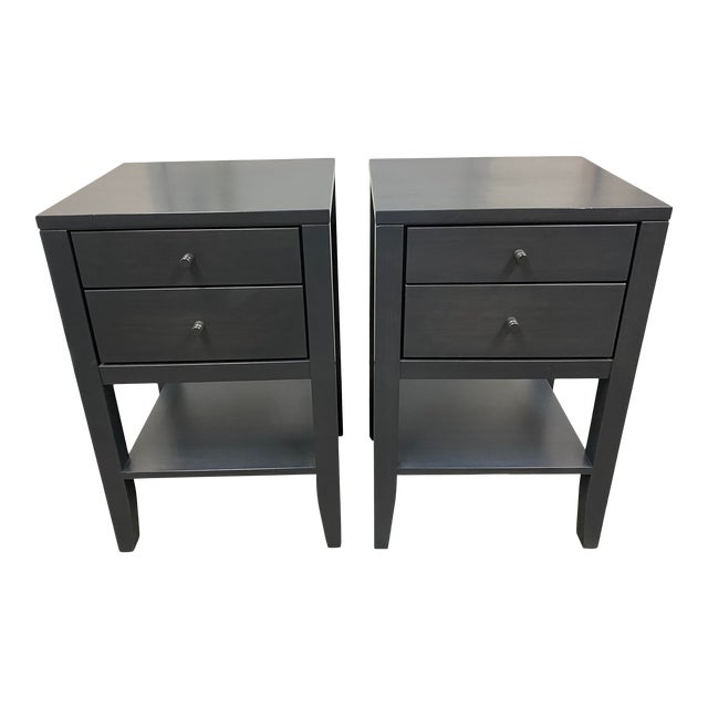 Wood Castle Furniture Maple Charcoal Finish Side Tables , a Pair Chairish