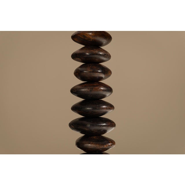 Wood Vintage Wooden Table Lamp, France, 1970s For Sale - Image 7 of 10