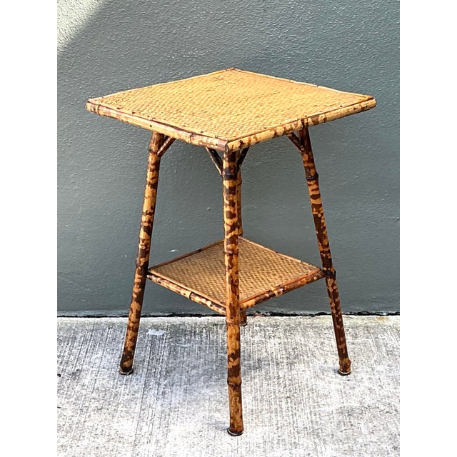 Vintage Tortoise Bamboo Side Table For Sale - Image 11 of 12