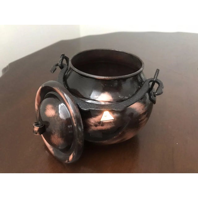 Vintage Decorative Turkish Copper Candle Holder For Sale - Image 4 of 11
